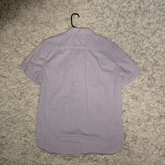 Calvin Klein Men's Lavendar Dots Short Sleeve Button Up Shirt Size M Slim Fit - Picture 2 of 4